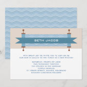 Invitation Bar Mitzvah Chevron Blues (Devant / Derrière)