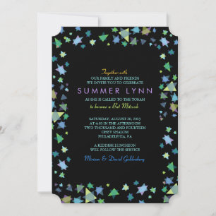 Invitation Bar Mitzvah COLORED STARS