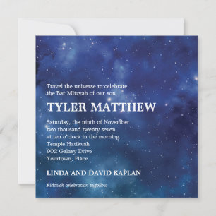 Invitation Bar Mitzvah Constellation Galaxie Espace Extra-Atm