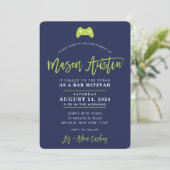 Invitation Bar Mitzvah contrôleur moderne jeu marine chaux MA (Debout devant)