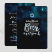 Invitation Bar Mitzvah cosmique de PixDezines ✡ (Devant / Derrière)