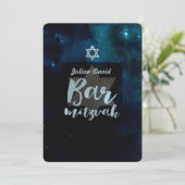 Invitation Bar Mitzvah cosmique de PixDezines ✡ (Debout devant)