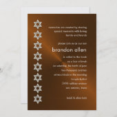 Invitation Bar Mitzvah Cuivre Sheen Argent Étoiles de David (Devant / Derrière)