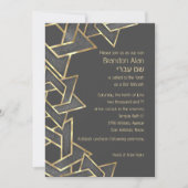 Invitation Bar Mitzvah Dark Grey Gold Star de David (Devant)