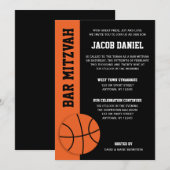 Invitation Bar Mitzvah de basketball (Devant / Derrière)