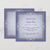 Invitation Bar Mitzvah de damas violet (Devant / Derrière)