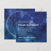 Invitation Bar Mitzvah de la constellation de l'espace extra- (Devant / Derrière)