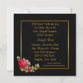 Invitation Bar Mitzvah de la rose rouge (Dos)