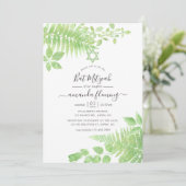 Invitation Bar Mitzvah de verdure à l'aquarelle (Debout devant)