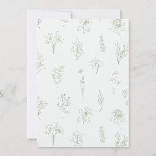 Invitation Bar Mitzvah du jardin botanique de fleurs sauvages (Dos)