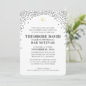 Invitation BAR MITZVAH élégant arche moderne élégant or noir (Debout devant)