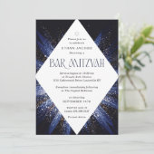 Invitation Bar Mitzvah Élégant Géométrique (Debout devant)