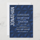 Invitation Bar Mitzvah Elegant Marine Star de David Invitatio (Devant)