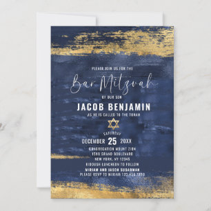 Invitation Bar Mitzvah élégant moderne