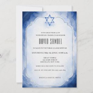 Invitation Bar Mitzvah Élégant Moderne