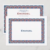 Invitation Bar Mitzvah Emanuel Star David Mosaic (Devant / Derrière)