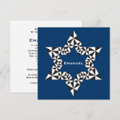 Invitation Bar Mitzvah Emanuel Star David Navy (Devant / Derrière)