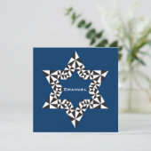 Invitation Bar Mitzvah Emanuel Star David Navy (Debout devant)