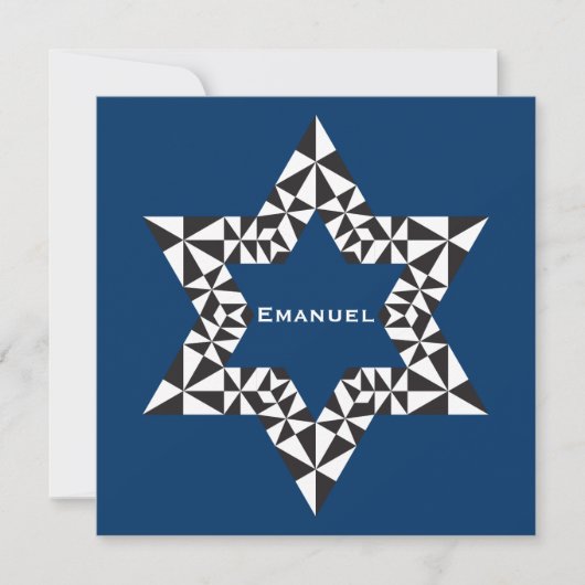 Invitation Bar Mitzvah Emanuel Star David Navy (Devant)