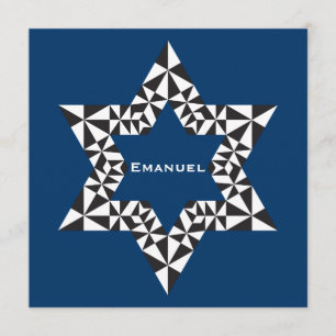 Invitation Bar Mitzvah Emanuel Star David Navy
