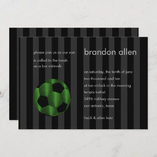 Invitation Bar Mitzvah Emerald Balle de football vert et noir
