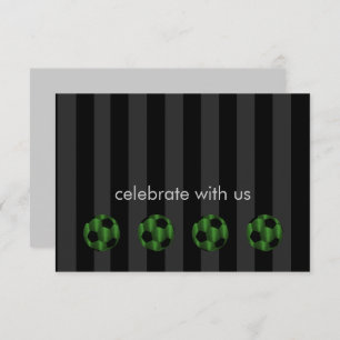 Invitation Bar Mitzvah Emerald Balle de football vert et noir