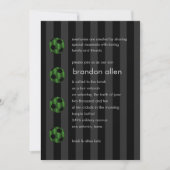 Invitation Bar Mitzvah Emerald Balle de football vert et noir (Devant)