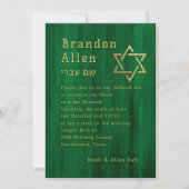 Invitation Bar Mitzvah Emerald Green Techno Streaks (Devant)