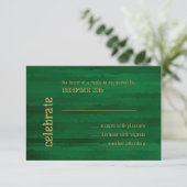 Invitation Bar Mitzvah Emerald Green Techno Streaks RSVP (Debout devant)