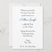 Invitation Bar Mitzvah, Étoile de David, Personnalisé (Dos)