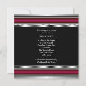 Invitation Bar Mitzvah étoile de David rouge noir (Dos)