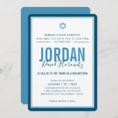 Invitation BAR MITZVAH étoile moderne garçon denim bleu simpl (Devant / Derrière)