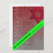 Invitation Bar Mitzvah Étoile rouge élégante de David Ombre (Devant)