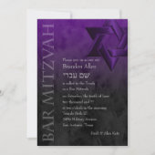 Invitation Bar Mitzvah Étoile violette élégante de David Ombr (Devant)