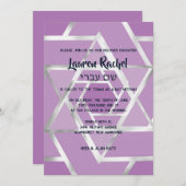 Invitation Bar Mitzvah Étoiles calquées de David Toutes les c (Devant / Derrière)