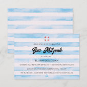 Invitation Bar Mitzvah Fête Naútque Piscine (Devant / Derrière)