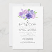 Invitation Bar Mitzvah Fleur Ultra Violet (Devant)