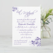 Invitation Bar Mitzvah Fleurie Violette Formel (Debout devant)