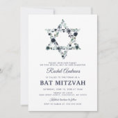 Invitation Bar Mitzvah Floral Bleu (Devant)