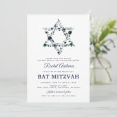 Invitation Bar Mitzvah Floral Bleu (Debout devant)
