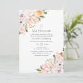 Invitation Bar Mitzvah Floral Pastel (Debout devant)