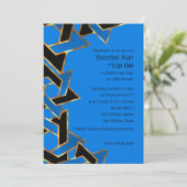 Invitation Bar Mitzvah Gold Blue Black Star de David (Debout devant)