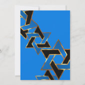 Invitation Bar Mitzvah Gold Blue Black Star de David (Dos)