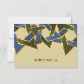 Invitation Bar Mitzvah Gold Blue Green Star de David (Devant)