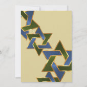 Invitation Bar Mitzvah Gold Blue Green Star de David (Dos)