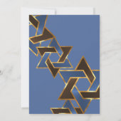 Invitation Bar Mitzvah Gold Blue Star Brown de David (Dos)