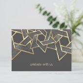 Invitation Bar Mitzvah Gold Dark Grey Star de David (Debout devant)
