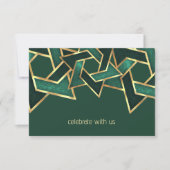 Invitation Bar Mitzvah Gold Emerald Green Star de David (Devant)