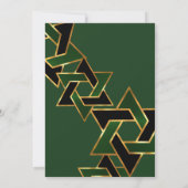 Invitation Bar Mitzvah Gold Green Black Star de David (Dos)