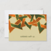 Invitation Bar Mitzvah Gold Green Orange Star de David (Devant)